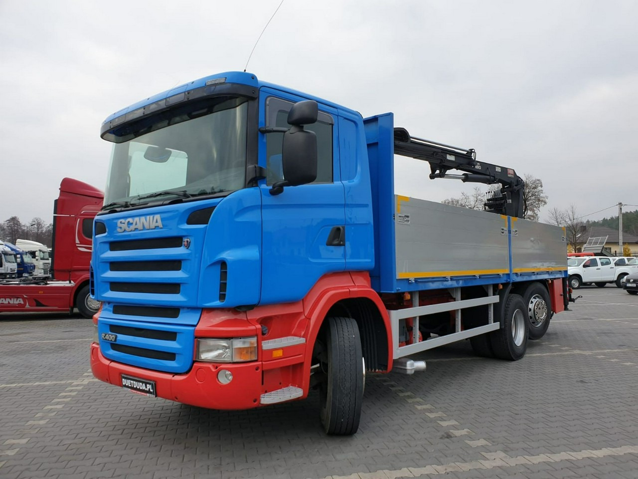 Грузовик бортовой/ Платформа, Автоманипулятор Scania R 400 LB 6x2 HDS Budowlanka Widły Oś Skrętna Super Stan: фото 15