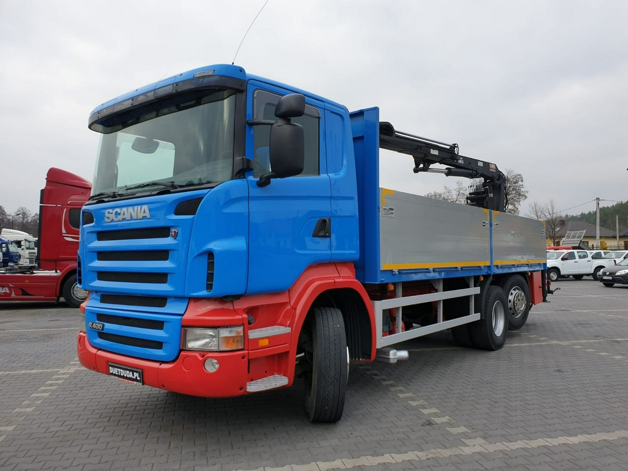 Грузовик бортовой/ Платформа, Автоманипулятор Scania R 400 LB 6x2 HDS Budowlanka Widły Oś Skrętna Super Stan: фото 18