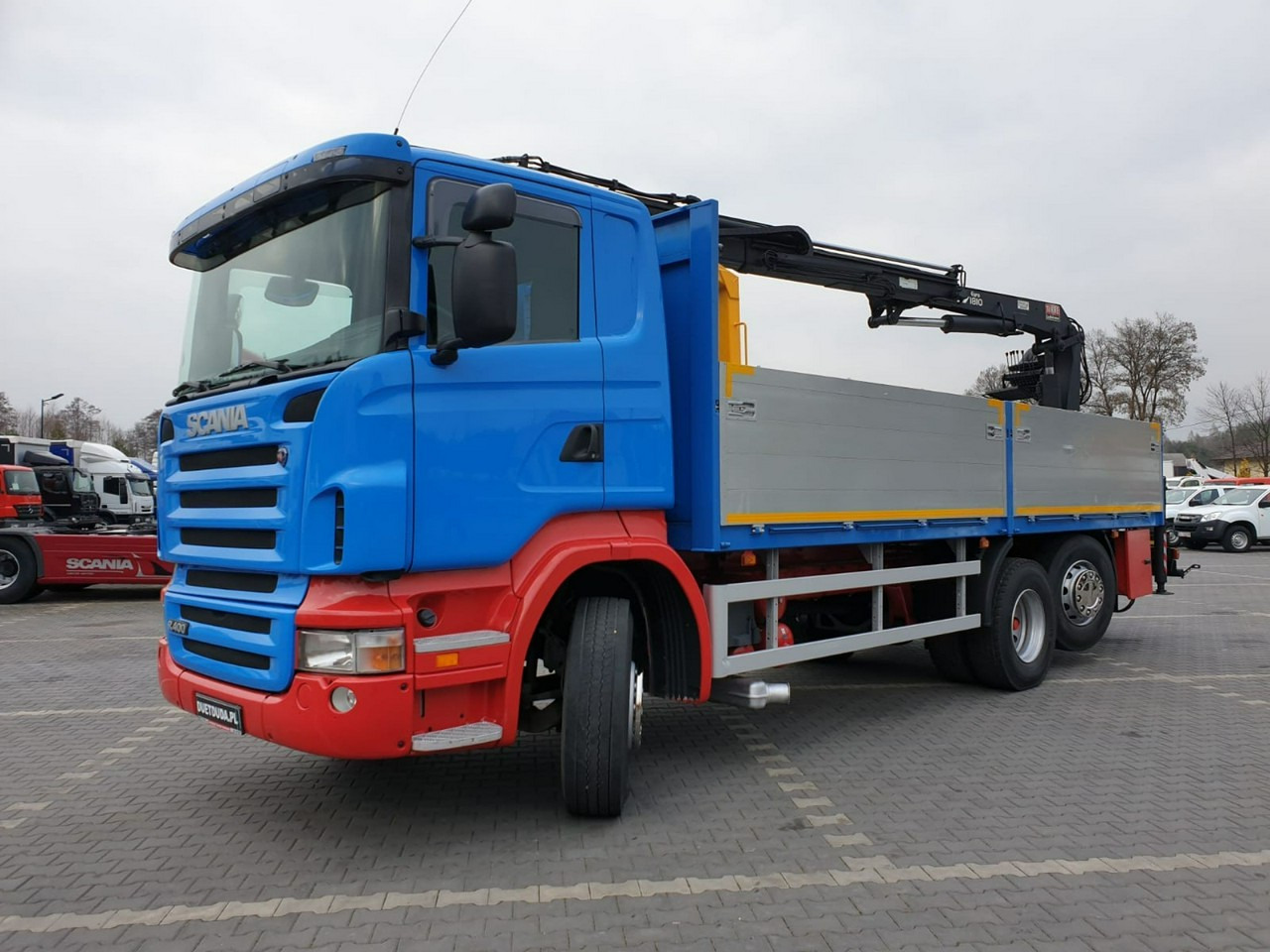 Грузовик бортовой/ Платформа, Автоманипулятор Scania R 400 LB 6x2 HDS Budowlanka Widły Oś Skrętna Super Stan: фото 17