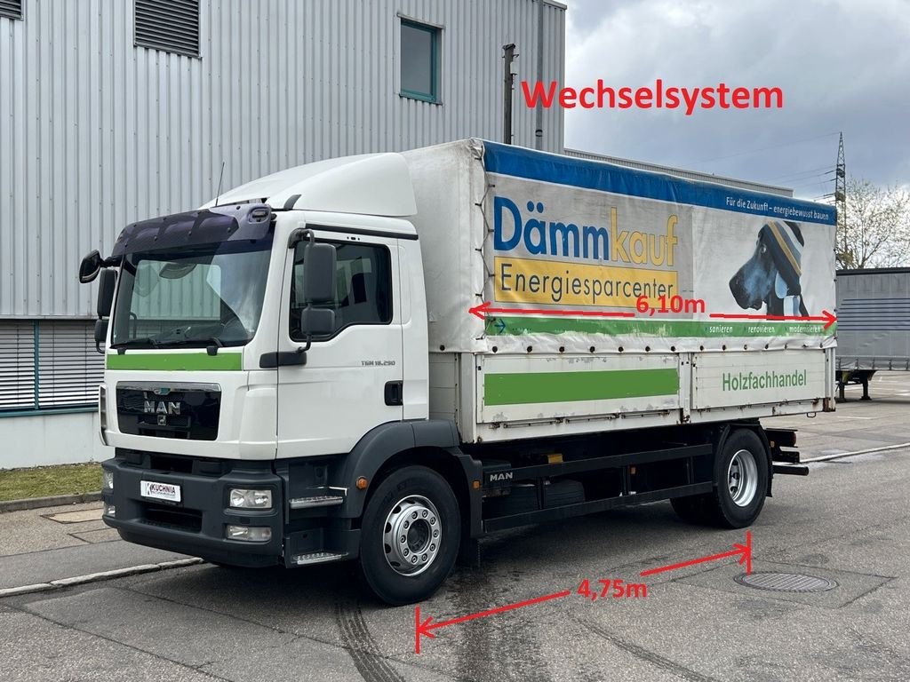 MAN TGM 18.290 Pritsche-Plane 6,1m Wechsel. AHK - Тентованный грузовик: фото 1 MAN TGM 18.290 Pritsche-Plane 6,1m Wechsel. AHK - Тентованный грузовик: фото 1