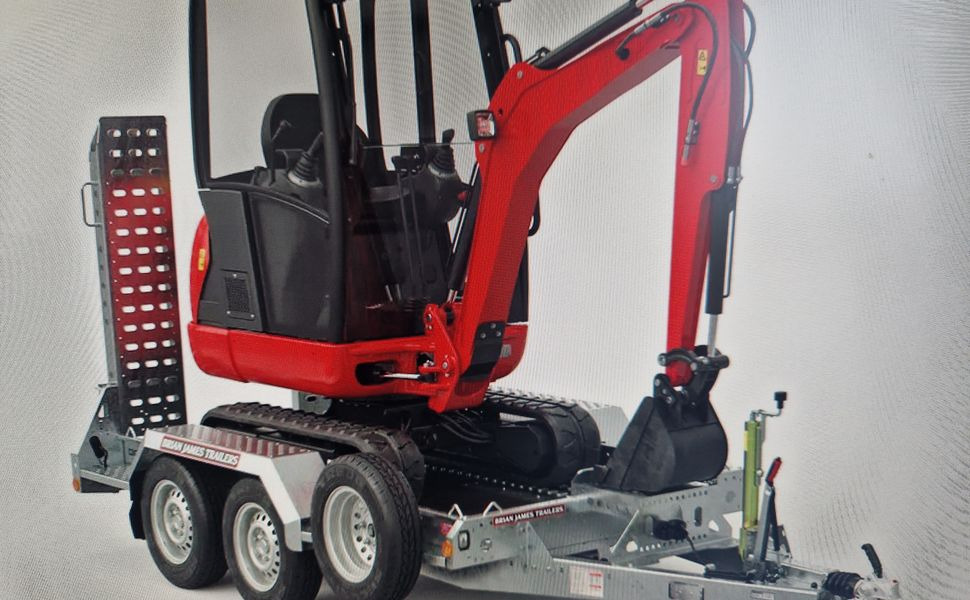 Brian James Digger Plant 543-2813-35 280x130cm Auffahrrampen klappbar Reserverad 3500kg - Прицеп для спецтехники: фото 1 Brian James Digger Plant 543-2813-35 280x130cm Auffahrrampen klappbar Reserverad 3500kg - Прицеп для спецтехники: фото 1