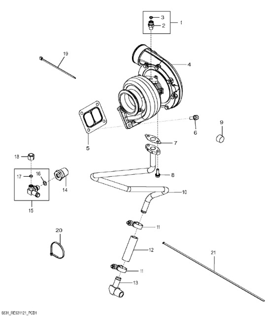 DZ107131 John Deere 8345R - Turbospręźarka - Турбина для Тракторов: фото 1 DZ107131 John Deere 8345R - Turbospręźarka - Турбина для Тракторов: фото 1