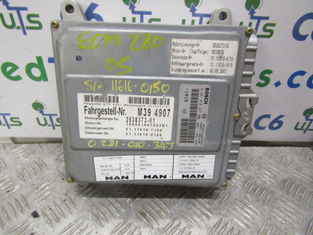 MAN ECM 280 ENGINE ECU P/NO 02811010347 - Блок управления для Грузовиков: фото 1 MAN ECM 280 ENGINE ECU P/NO 02811010347 - Блок управления для Грузовиков: фото 1