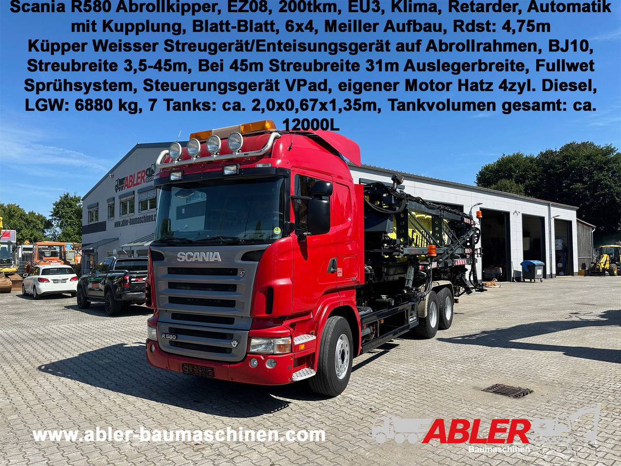 Крюковой мультилифт Scania R580 Abrollkipper V8 Mit Küpper Weisser Enteisungsgerät 45m: фото 10