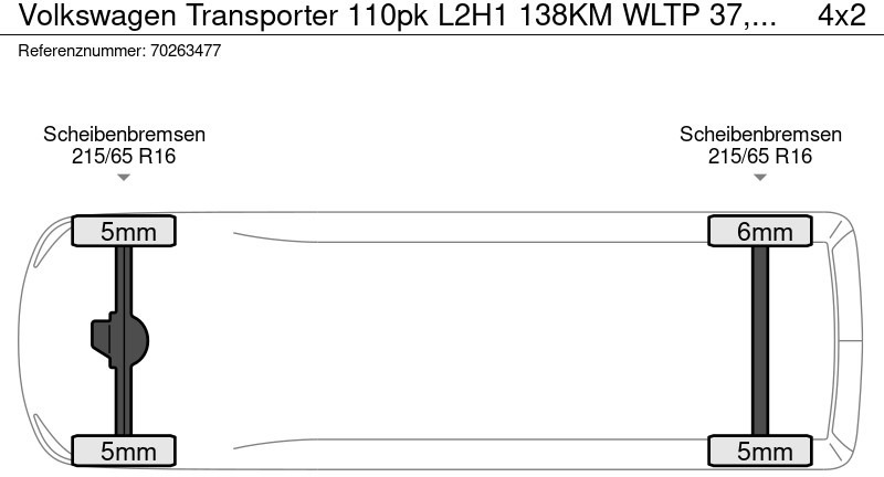 Легковой фургон, Электрический фургон Volkswagen Transporter 110PK L2H1 138KM WLTP 37,3kWh 100% Elektrisch ABT E-transporter Airco 6m3 Airco: фото 18