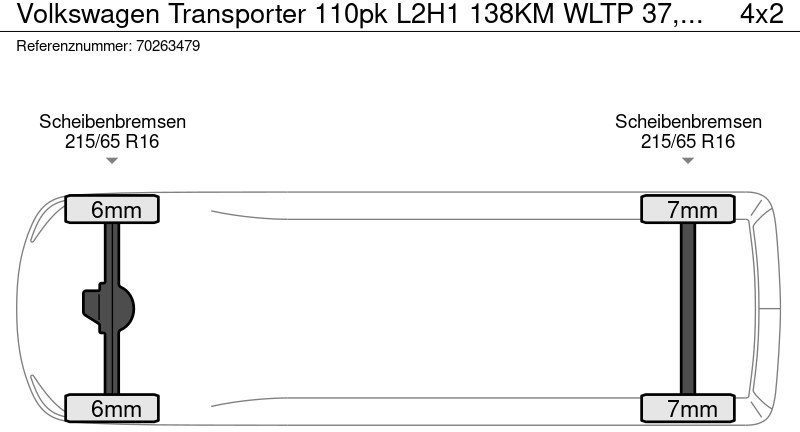 Легковой фургон, Электрический фургон Volkswagen Transporter 110PK L2H1 138KM WLTP 37,3kWh 100% Elektrisch ABT E-transporter Airco 6m3 Airco: фото 19