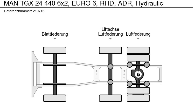 Тягач MAN TGX 24 440 6x2, EURO 6, RHD, ADR, Hydraulic: фото 10