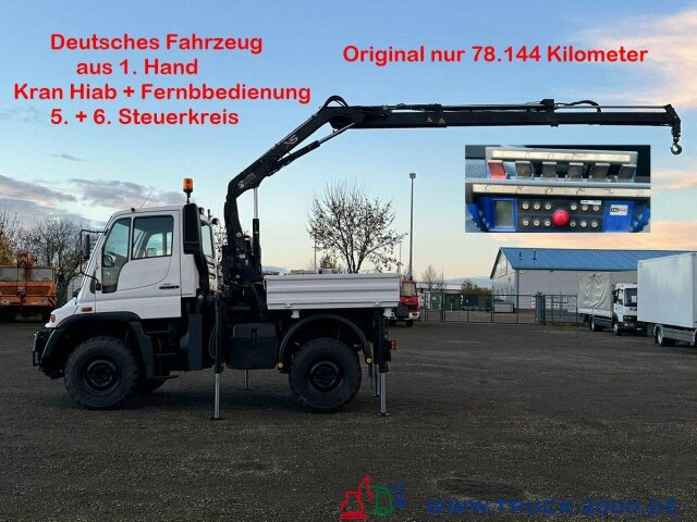 Unimog U 300 4x4 mit Kran Nur 78.144 KM zGG.7.490Kg. - Малотоннажный бортовой грузовик: фото 1 Unimog U 300 4x4 mit Kran Nur 78.144 KM zGG.7.490Kg. - Малотоннажный бортовой грузовик: фото 1