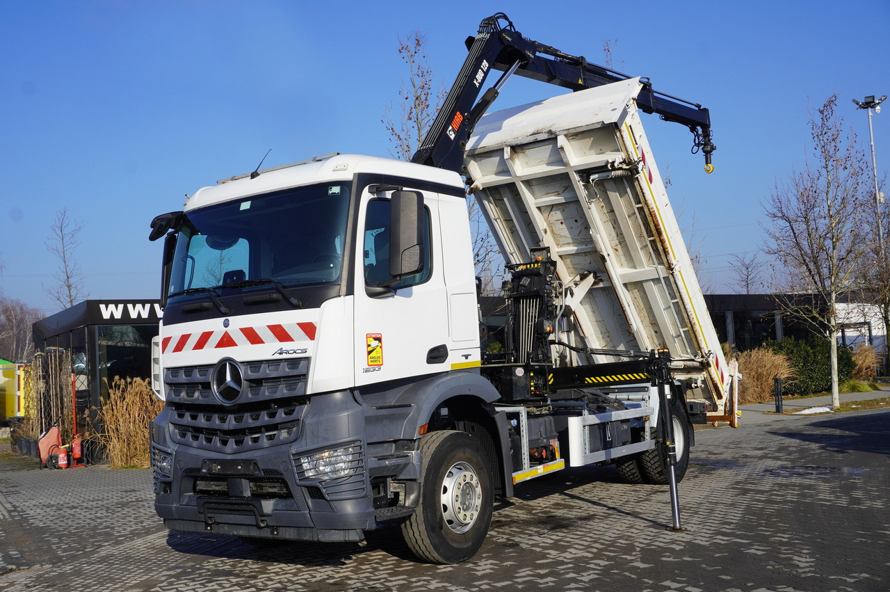 MERCEDES-BENZ Arocs 1833 / 87,000 km!!! / Hds HIAB X-DUO 128 B-2 / three-sided tipper - Грузовик бортовой/ Платформа, Автоманипулятор: фото 1 MERCEDES-BENZ Arocs 1833 / 87,000 km!!! / Hds HIAB X-DUO 128 B-2 / three-sided tipper - Грузовик бортовой/ Платформа, Автоманипулятор: фото 1