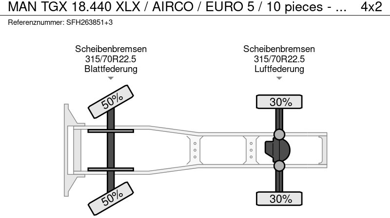 Тягач MAN TGX 18.440 XLX / AIRCO / EURO 5 / 10 pieces - Stuck: фото 13