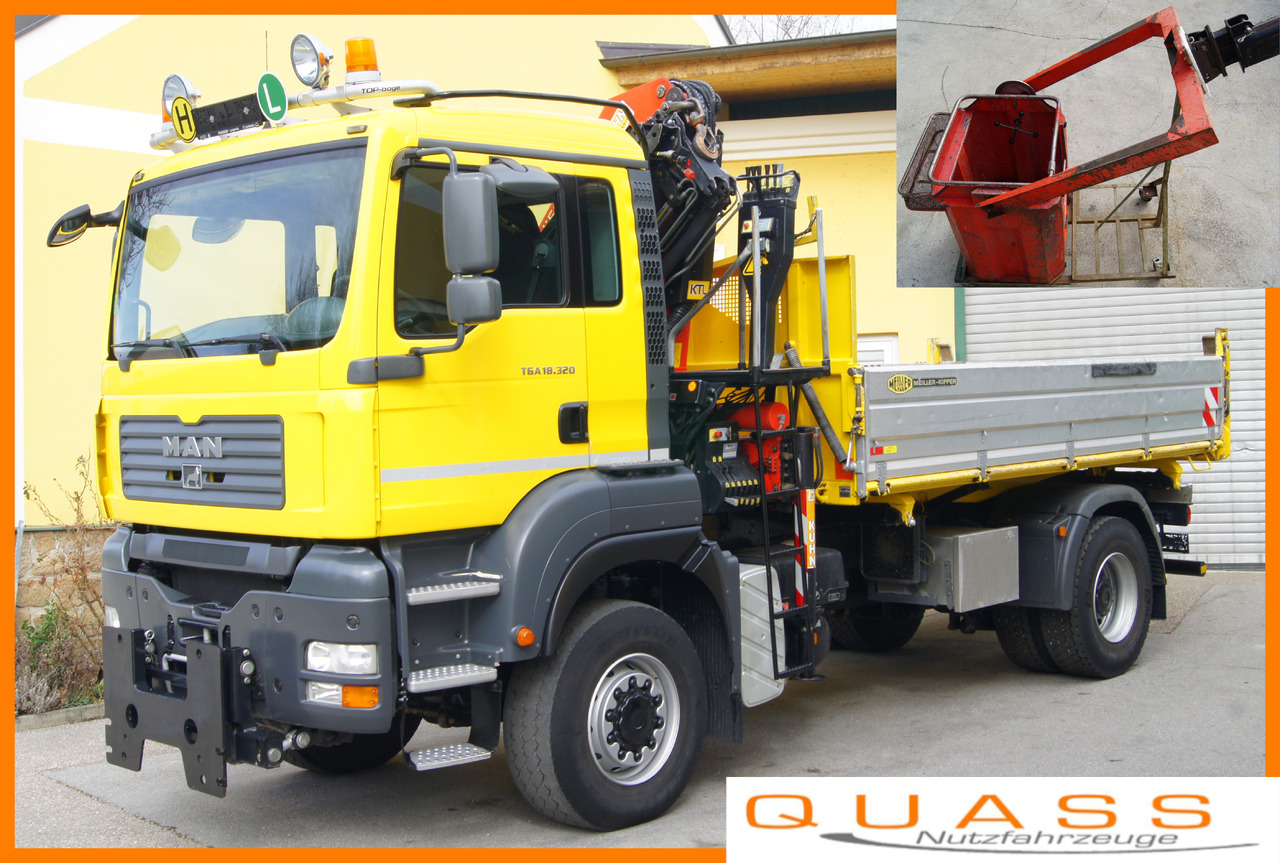 MAN TGA 18.320 BL 4x4/Euro4/TÜV/PK 11502/Arbeitskorb/MEILLER - Самосвал, Автоманипулятор: фото 1 MAN TGA 18.320 BL 4x4/Euro4/TÜV/PK 11502/Arbeitskorb/MEILLER - Самосвал, Автоманипулятор: фото 1